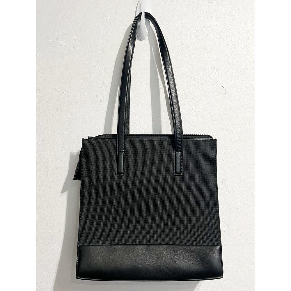 Tumi Bag Purse Nylon Ballistic Tote Leather Work Black Shoulder Classic Travel - Picture 4 of 7